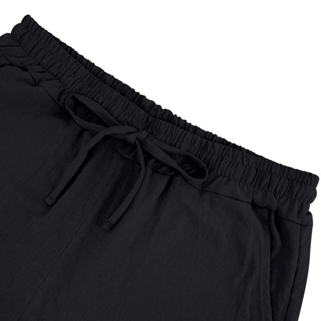 Men's Linen Breathable Thin Beach Casual Loose Five Cent Shorts