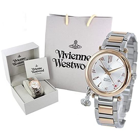 Vivienne Westwood Pink and Stainless Steel Watch with Shopper VV006RSSL Women's Gold, Silver, Bag, [Used]
