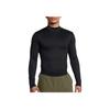 Under Armour Coldgear Solid Slim Fit Stand Collar Versatile Long Sleeve T-Shirt Men Tops Black 1386942-001