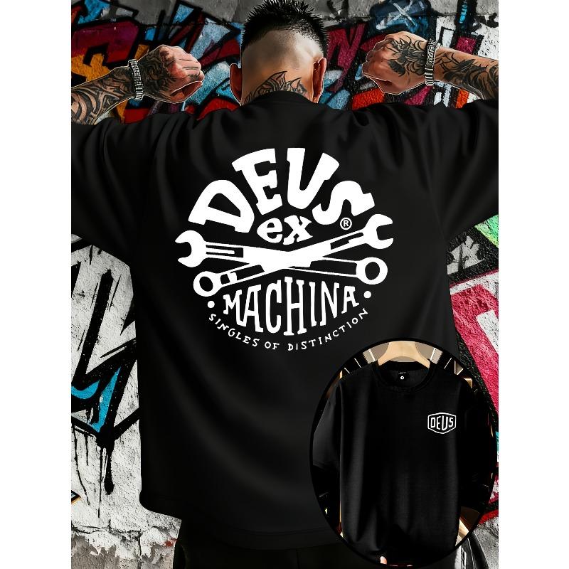 European Size Men'S Trendy Loose-Fitting Round Neck T-Shirt, Casual Everyday Short-Sleeve Tee, DEUS, Print T-Shirt, Suitable As a Gift