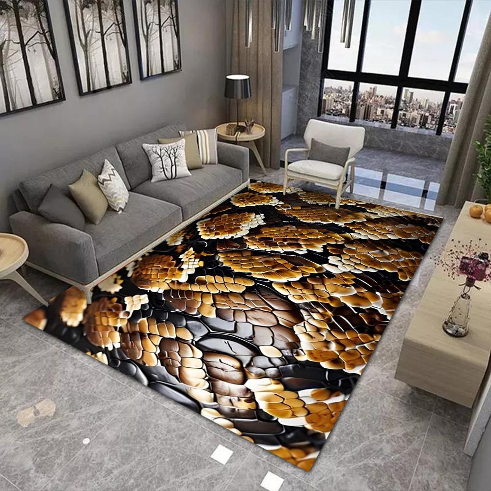 3D Skin Animal Carpet Rug Exotic Wild Mat Non-slip Soft Realistic Texture Home Decoration Living Room Modern Durable Floor Mat