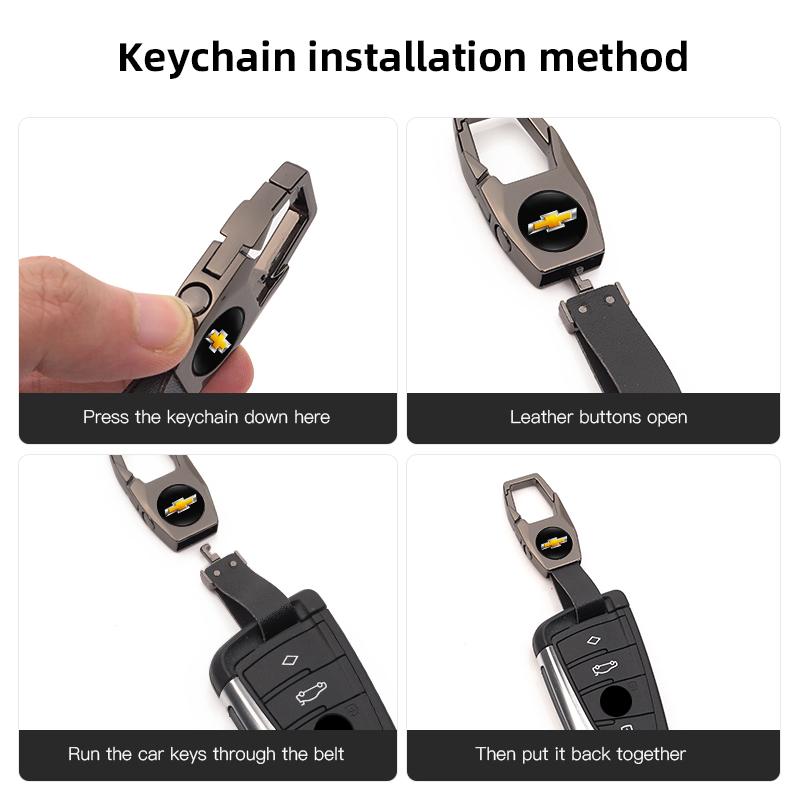 3D Metal Leather Auto Emblem Badge Keychain For Chevrolet Corvette Montana TrailBlazer Silverado Traverse Camaro Suburban Equino