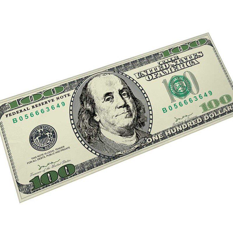 Yüz Dolar 100 Fatura Baskı Alanı Halı Kaymaz Destekli Modern Ev Dekor Halı Yolluk Mat