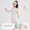 Girls' Sporty Gradient Mesh Short Sleeve & Shorts Set