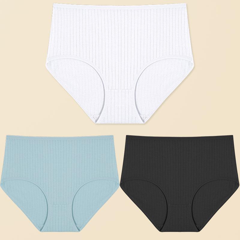 

FINETOO 3Pcs Mid Waist 95% Cotton Panties Sexy Lingerie Plus Size Strips Briefs Female Underwears Comfort Intimates Underpants S