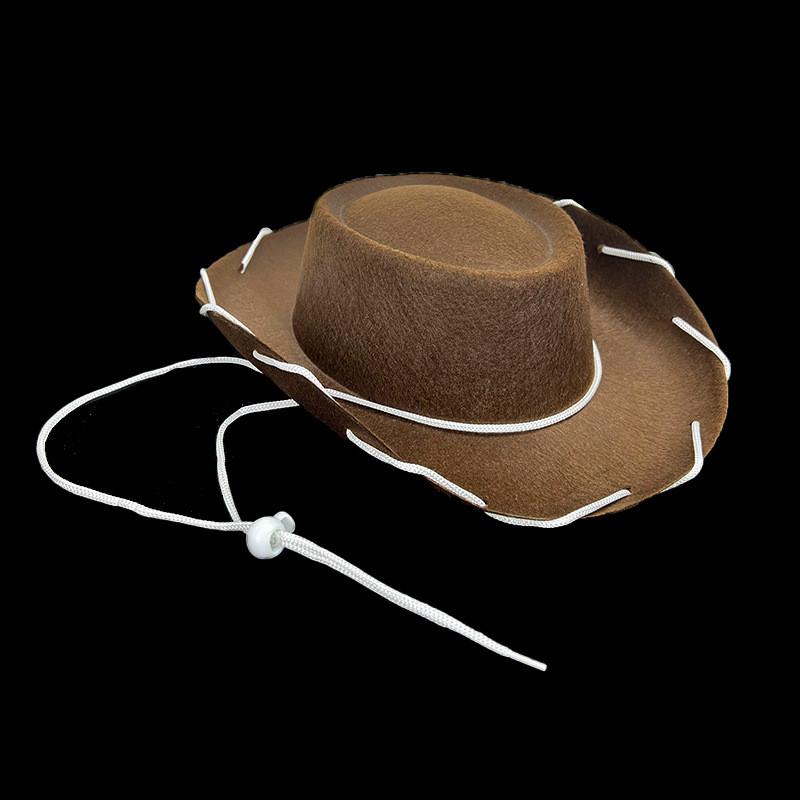 Kids Cowboy Hat With Rope Detail Fabric Costume Prop For Festive Celebrations And Play