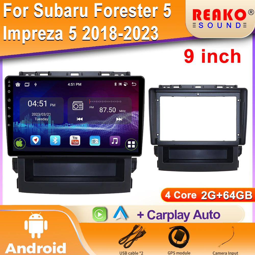 Android For Subaru Forester 5 Impreza 5 2018-2023 Car Radio Multimedia Navigation CarPlay 4G GPS 2 Din Screen Stereo