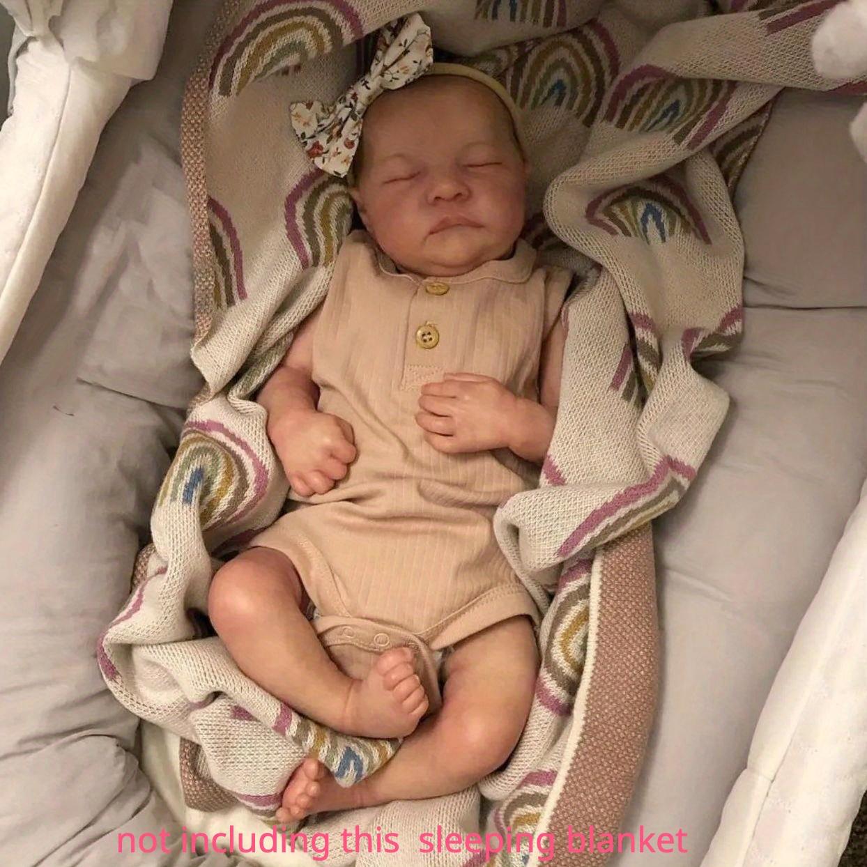 

BZDOLL Realistic 19inch 48cm Reborn Doll Sleeping Baby Levi Soft vinyl Toy Real Touch Newborn Bebe Girl Art Toys for Kids Christmas Gift cloth body doll