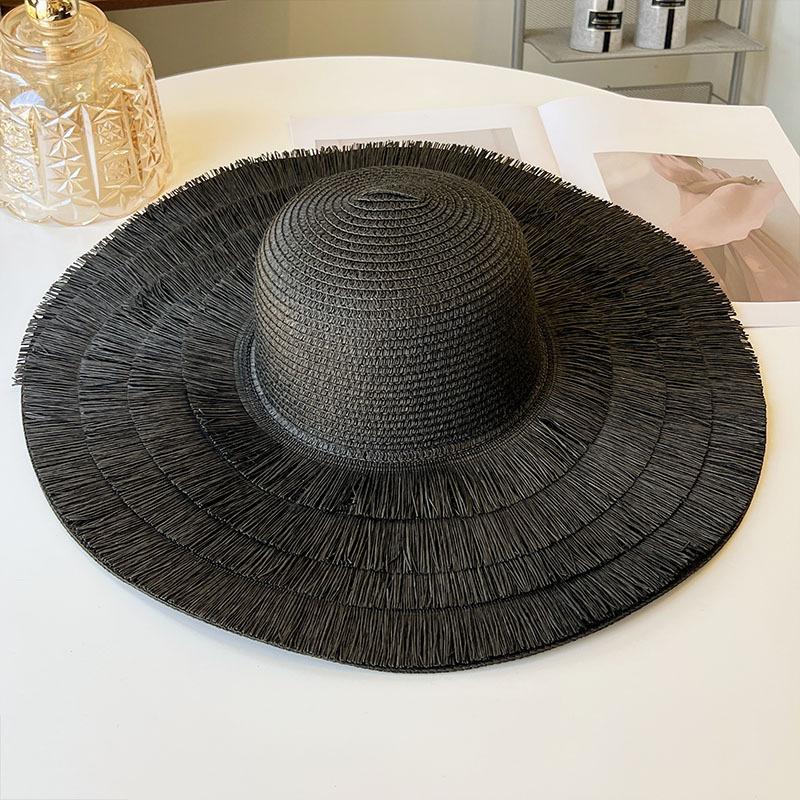 Wind Spring Summer New Vacation Big Brim Beach Hat Foldable Sun Protection Sunshade Seaside Straw Hat Sun Hat
