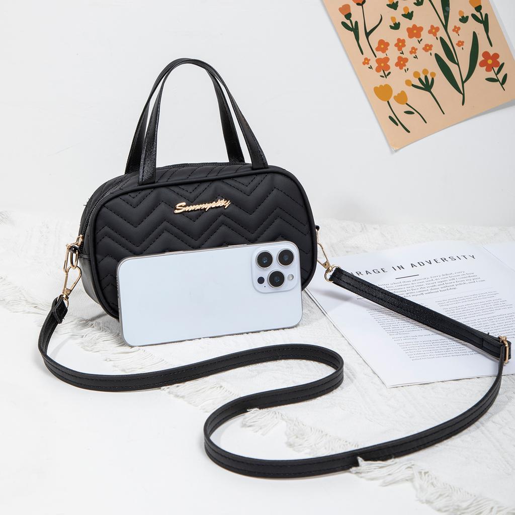 JYL TS Women's Sling Bags  Messenger Bag 005 Hand Hold Woven Rhombus Wave Texture Women Bag