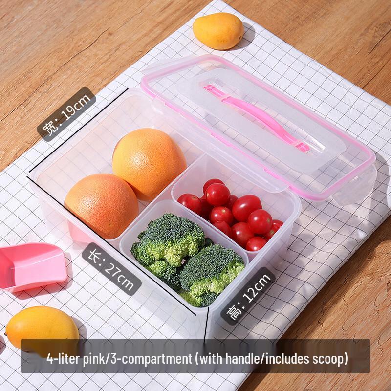 Portable Divided Food Storage Container 4L, 3 Compartments