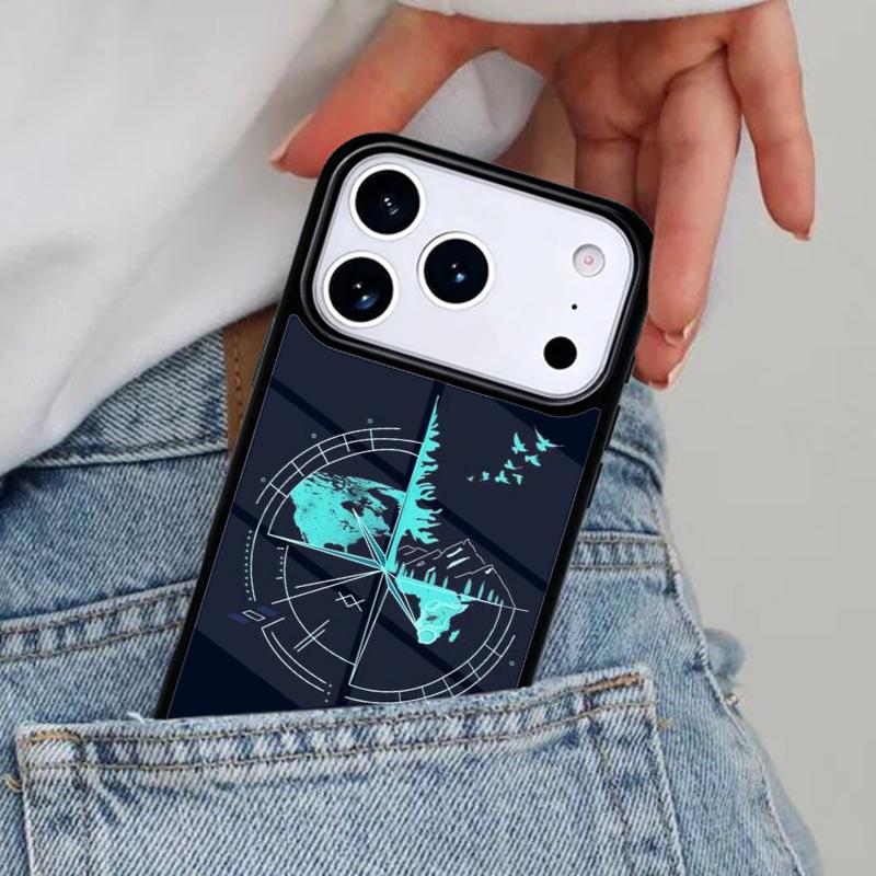 Compass Phone Case for iPhone 16e 15 14 13 12 17 Pro Max Plus Air 17pro Cover Coque