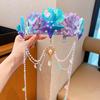 Tassel Mermaid Princess Headband Pearl Jewelry Tassel Crown Forehead Necklace Hair Hoop  Children