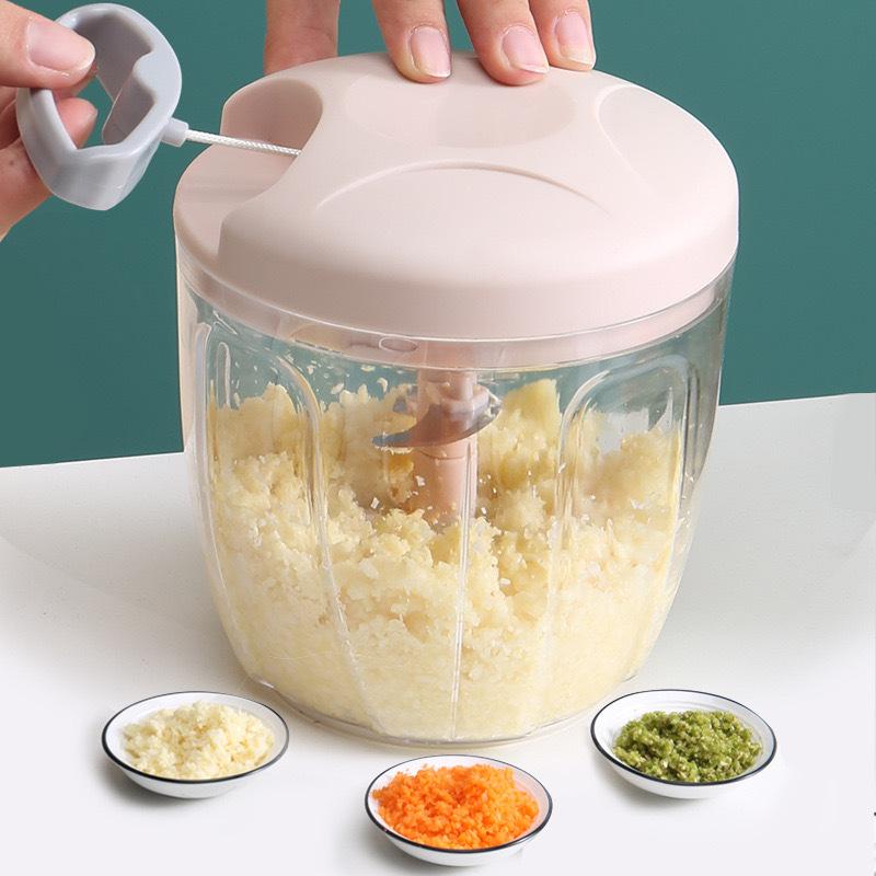900ml Extra Large Manual Food Chopper Vegetable Chopper Garlic Chopper with 5 Sharp Blades Mincer for Cutting Onions Chili Ginger