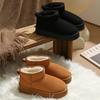Suede Snow Boots Winter Thick-soled Non-slip Home Thick Plush Thermal Bag and Cotton Shoes
