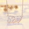Elegant Colorfast 18K Rose Gold Necklace with Swan & Four-Leaf Clover Charm
