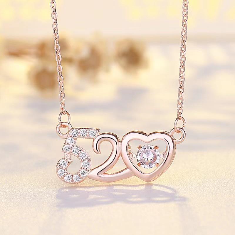 Elegant Colorfast 18K Rose Gold Necklace with Swan & Four-Leaf Clover Charm