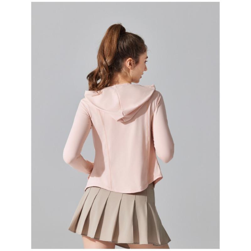 Dámský Slim Fit sportovní top s kapucí proti slunci