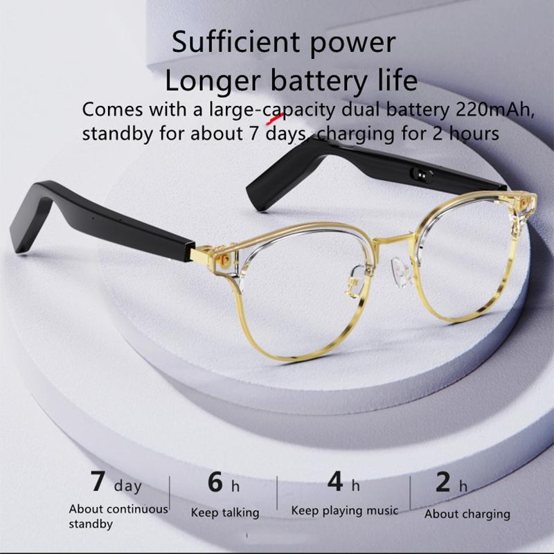 Headset Audio Drahtlose Bluetooth-Smart-Brille gepaart mit verschreibungspflichtigen Anti-Blaulicht-Gläsern, geeignet für Männer und Frauen