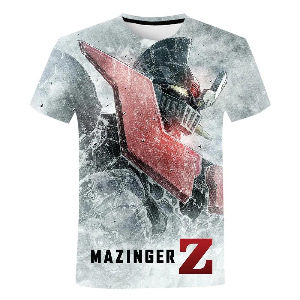 Mazinger Anime Robot 3D Print T-Shirts Men's Short Sleeve O-Neck Casual T Shirt Oversized Street Tees Harajuku Man Tops Clothing