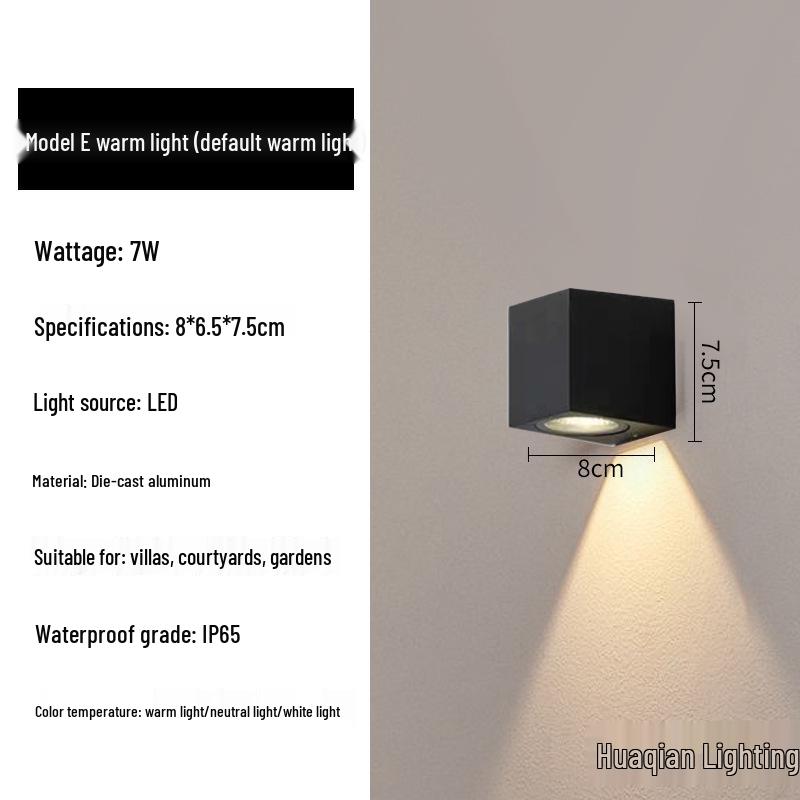 Dual-Head Waterproof Outdoor Wall Light for Porches, Courtyards, Balconies, and Stairways