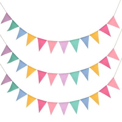 Colorful DIY Triangle Flag Bunting for Christmas, Wedding, Birthday, Party Decoration