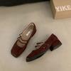 Bailamos New Brand Women Flat Sheos Fashion Shallow Slip On Shoes Square Low Heel Dress Shoes Casual Laofer Mujer
