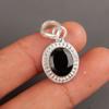 Black Onyx Gemstone 925 Sterling Silver Women Jewelry Handcrafted Pendant 1.20" PP-7-16