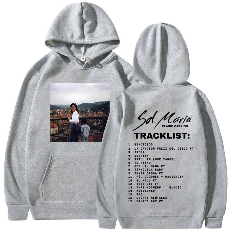 Eladio Carrion Sol Maria Music Album Hoodie Men Clothes Fashion Hip Hop Oversized Sweatshirts Loose Casual Long Sleeve Pullovers