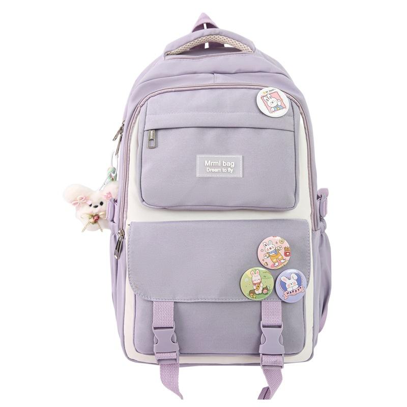 Zaino Scolastico Grande Capacità Abbinamento Colori Zaino Scolastico per Studenti 1011 Stagione Scolastica Inizio Autunno Zaino per Studenti delle Scuole Medie Versione Coreana Tempo Libero