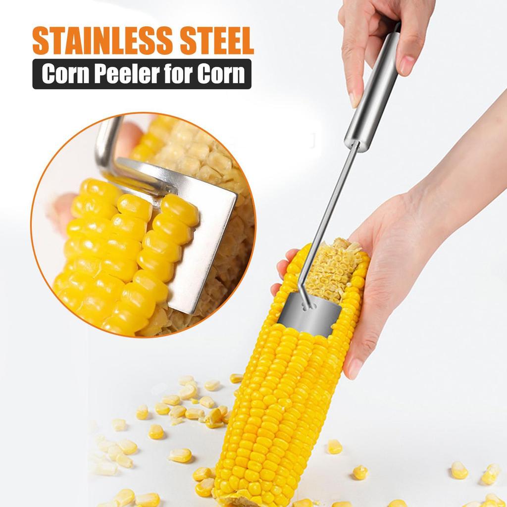 Ergonomic Curved Corn Cob Stripper Durable Stainless Steel Construction Effortless Peeling And Storage Corn Tool