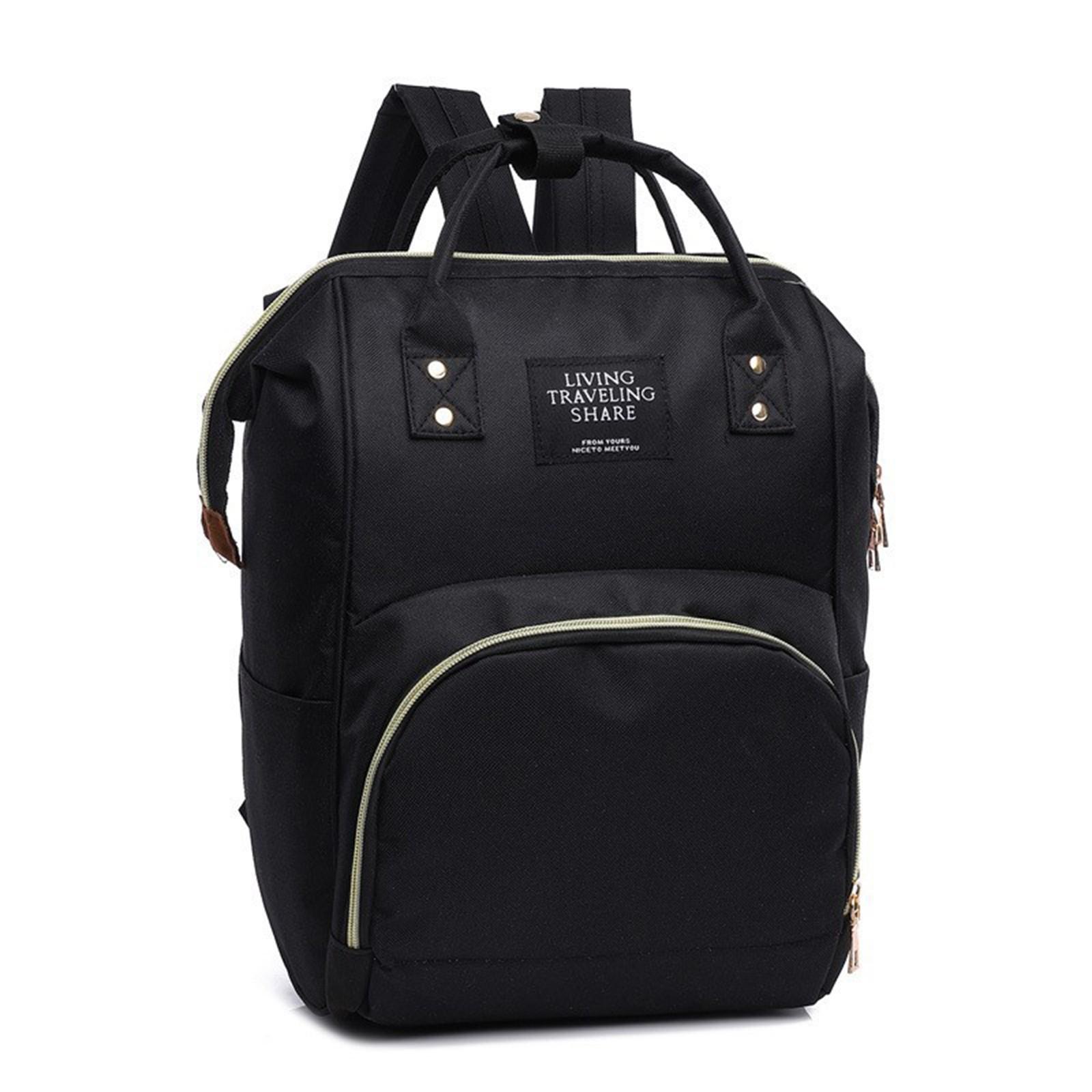 

Новый модный холщовый однотонный рюкзак с цветовой блокировкой One Size чёрный