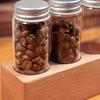 Coffee Bean Glass Tube With Aluminum Tool Bottled Tubes Grain Storage Wooden Sealed Airtight Canisters