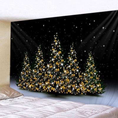 Arazzo natalizio da parete, Babbo Natale, albero di Natale, vista sulla neve, casa, soggiorno, camera da letto, decorazione natalizia, regali di Natale