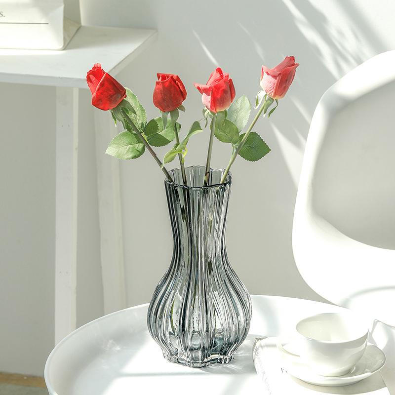 INS Glass Vase Clear Flower Vases for Centerpiece Table Home Office Desktop Decor Wedding Flower Arrangement Modern Flower Pot