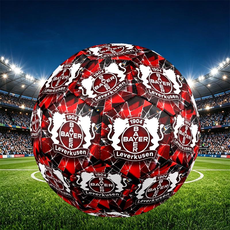 Bayer 04 Leverkusen Print Size 5 Soccer Ball, PU Wear Resistant Football for Match Training and Daily Practice, Birthday Gift for Soccer Fans
