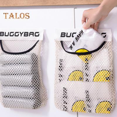 Hanging Mesh Kitchen Storage Bag Reusable Mesh Net Bag with U-Shaped Opening Wall Mountable Kitchen Mesh Bag for Plastic Bags Trash Bags Shopping