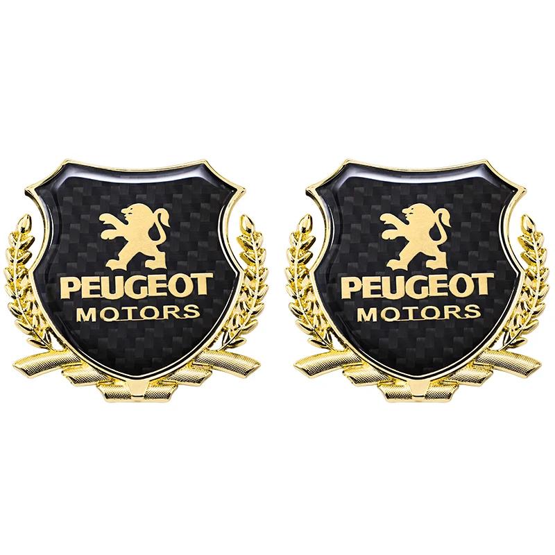 Car Stickers 3D Aluminum Auto Logos Stickers For Peugeot 206 3008 208 308 307 2008 207 107 5008 4008 Car Body Decoration Paster