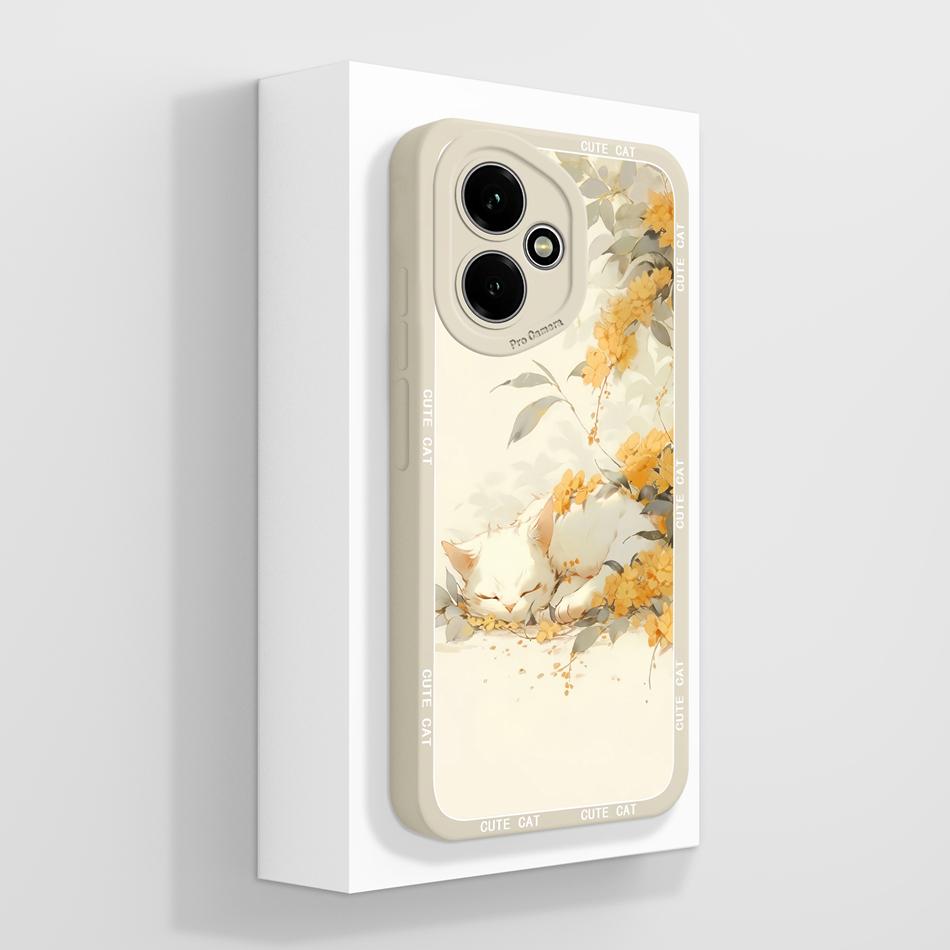 For Honor 400 Lite Case For Honor 400 Pro 5G Painted Flower Back Cover Full Protection Soft Funda Liquid Silicone Phone Housing