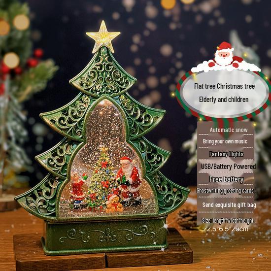 Santa Claus & Snowman Train Music Box with Crystal Ball - Silent Night Theme Christmas Gift for Boys