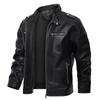 Spring and Autumn New Black Men's Leather Jacket Stand-up Neck Zipper Men's PU Leather Jacket Motorcycle Clothing Men's Jacket