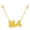 Vietnamese Gold-Tone Necklace Set: Fashion Floral Bracelet, Stud Earrings, Silk-Gold Imitation Pendant