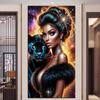 Große Größe Mosaik DIY Voll Diamant Malerei Kits Kunst Frau und Schwarzer Panther Stickerei Kreuzstich Strasssteine