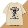 Hold On Partner Im Overstimulated TShirt Raccoon Meme Unhinged Weirdcore T Shirt Gen Z Funny Graphic T Shirts Cotton Clothing