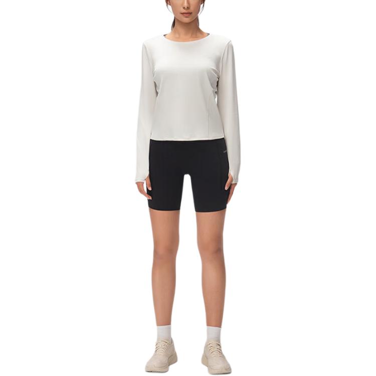 SAUCONY Solid Color Simple Long Sleeve Round Neck Thin T-Shirt Women Tops Light-Gray SC1240041B-GR58