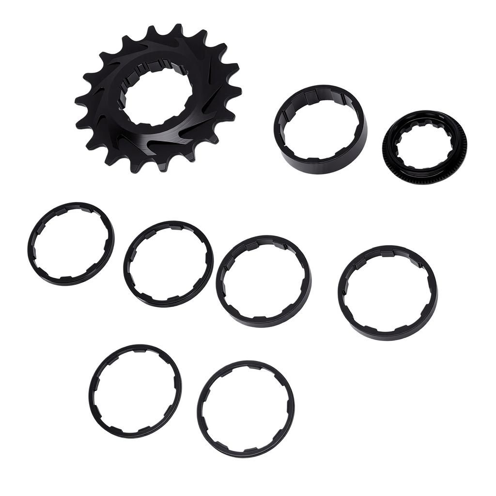Single Speed Conversion Kit Replacement for Shimano HG Freehub Aluminum Alloy 18T Cog with Lockring 2mm 3.5mm 5mm 10mm