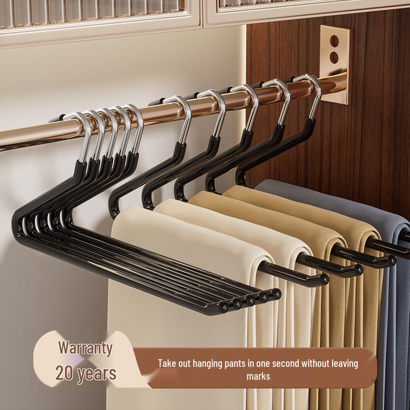 Goose-Shaped Non-Slip Pants Rack, 2-in-1 Z-Shape Hanger with Non-Marking Clips for Wardrobe Storage