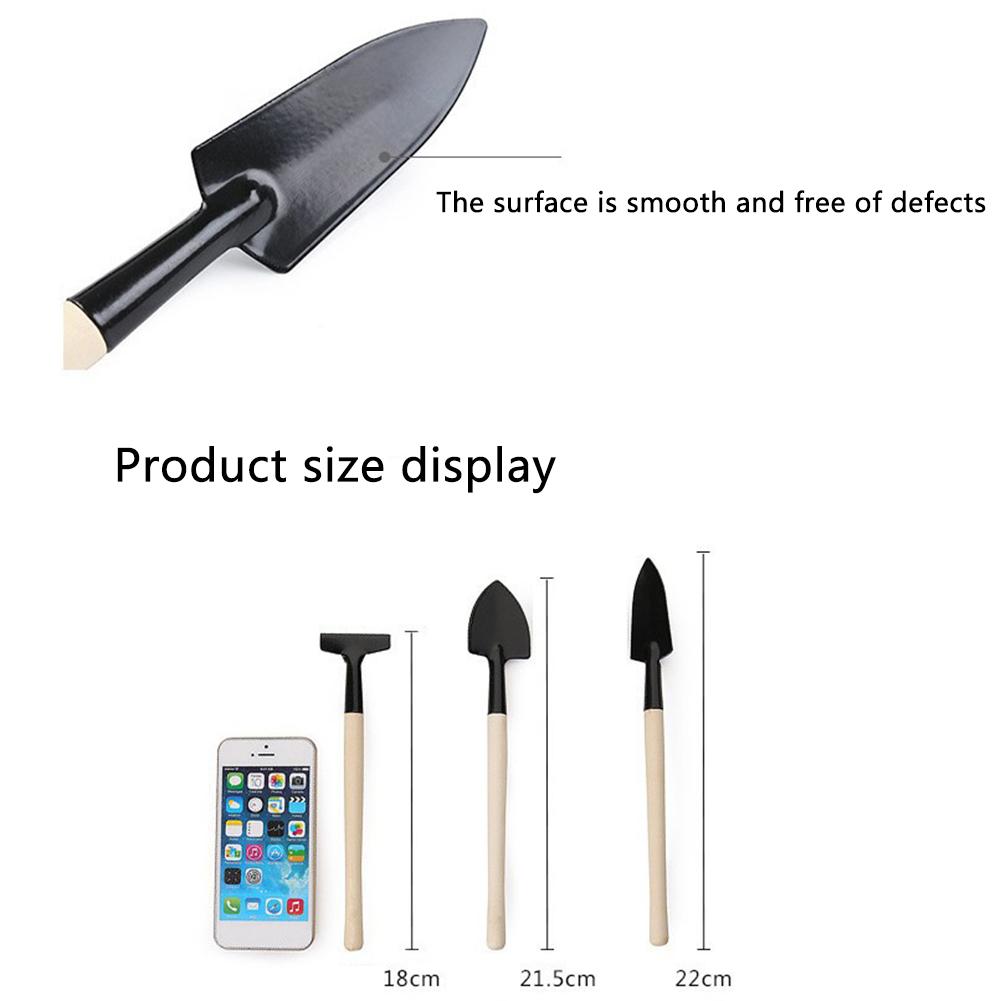 3Pcs Shovel Rake Spade Set Small Rake Shovel Spade Wooden Handle Garden Tool Sets Hand Planting Tools for Indoor Gardening