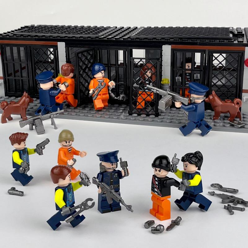 12-piece modern city police mini character building blocks eapons tactical characters military action children's mini toys