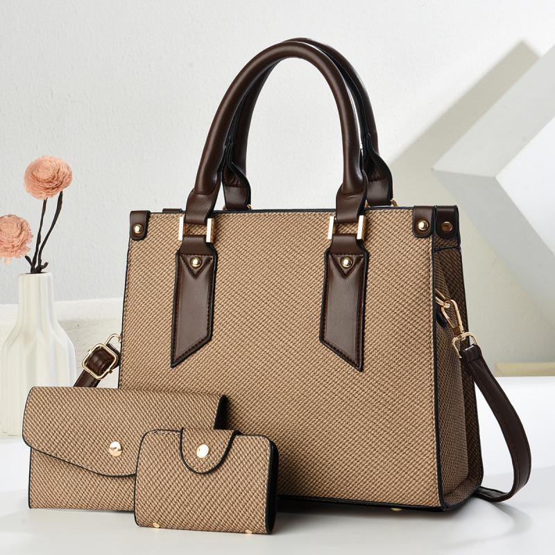 Three-piece set, mother and child bag, new handbag, women's versatile large bag, single shoulder fashion messenger bag Handbag